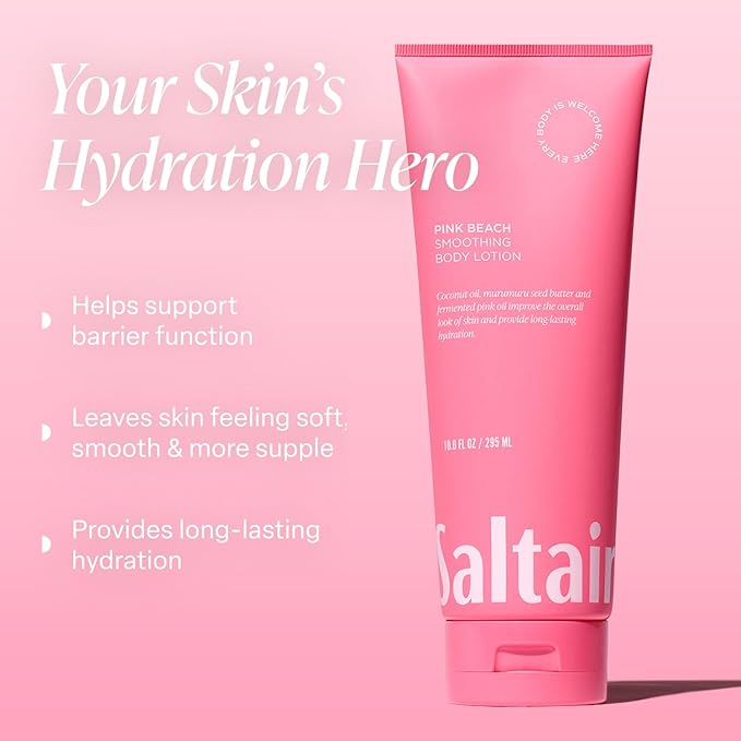 Saltair Body Lotion - 2 Pack Moisturizing Lotion For Dry Skin. Pink Beach Scented Hydrating Body Cream with Nourishing Moisturizer Formula. Skin Care for Women and Men. 2x 10oz Tubes