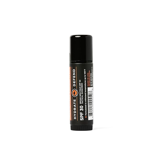 Duke Cannon Balm 140 Tactical Lip Protectant - Blood Orange Mint Flavored Lip Balm with SPF 30, Large Size, Premium Ingredients, Outdoor Lip Care for Men