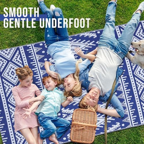 OLANLY Outdoor Rug 4x6 ft Waterproof Reversible Boho Mat - Image 5