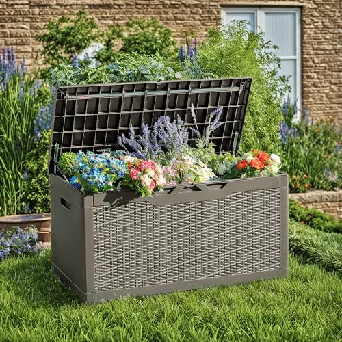 Devoko 97 Gallon Deck Box, Waterproof Resin Outdoor Storage Box - Image 3