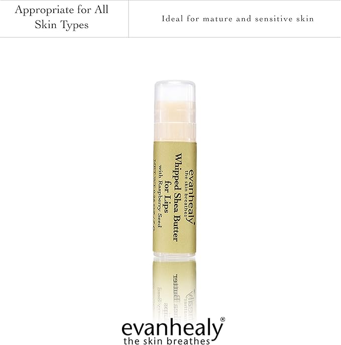 evanhealy Whipped Shea Butter for Lips | Organic Red Raspberry Seed Oil, Beeswax, & Argan Oil | Moisturizing Lip Balm (3 Pack)