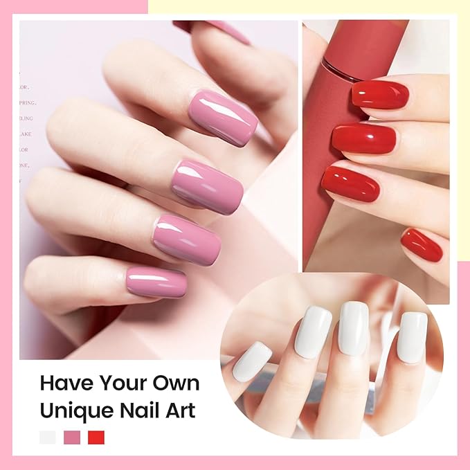 Nail Polish Set 6 Colors Multi colour Quick Drying Nail Polish, Black White Red Pink Collection Gifts for Women