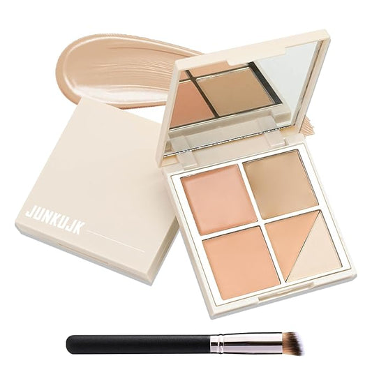 5 Colors Correcting Concealer Palette,Waterproof Long Lasting Cream Contour Palette for Women,Contouring Concealer Liquid Foundation Makeup Palette with Brush 02#