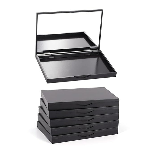 5 Pack Magnetic Makeup Palette with Mirror, Empty Cosmetics Dispensing Storage Box for Eyeshadow Lip Color Blush Powder Highlighter Contour(Small Palette - 4.92" x 3.38”)