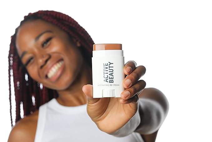 LIQUE Active Don't Sweat It Light-Coverage BB Cream Stick, Revitalize & Brighten Skin While Smoothing Fine Lines & Reducing Redness, Dewy Finish, Vegan Formula, Rich, 0.71 Oz.