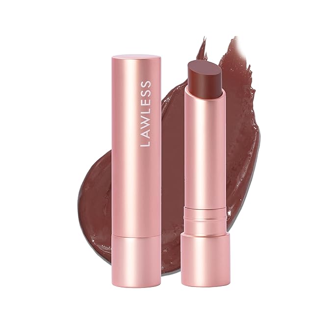 LAWLESS Forget the Filler Lip Plumping Line Smoothing Tinted Balm, Amaretto, Brown, 0.09 Ounce