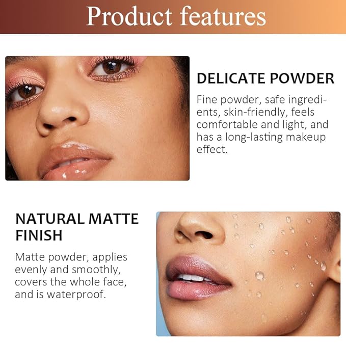 Pressed Matte Face Powder Makeup & Setting Powder for Poreless Wrinkle Blurring Contour Concealer Finishing,Lightweight,High Coverage,Shine Control, N.W 10g (02)