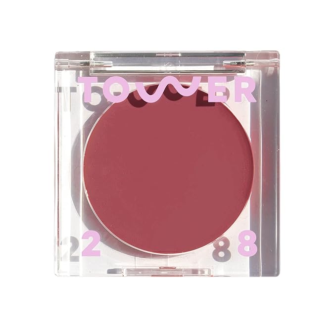Tower 28 Beauty BeachPlease Cream Blush for Cheeks and Lips - Multi-Purpose Lip and Cheek Tint in Mauve Blush - for Sensitive Skin – Color OFFICE HOUR, Luminous Finish