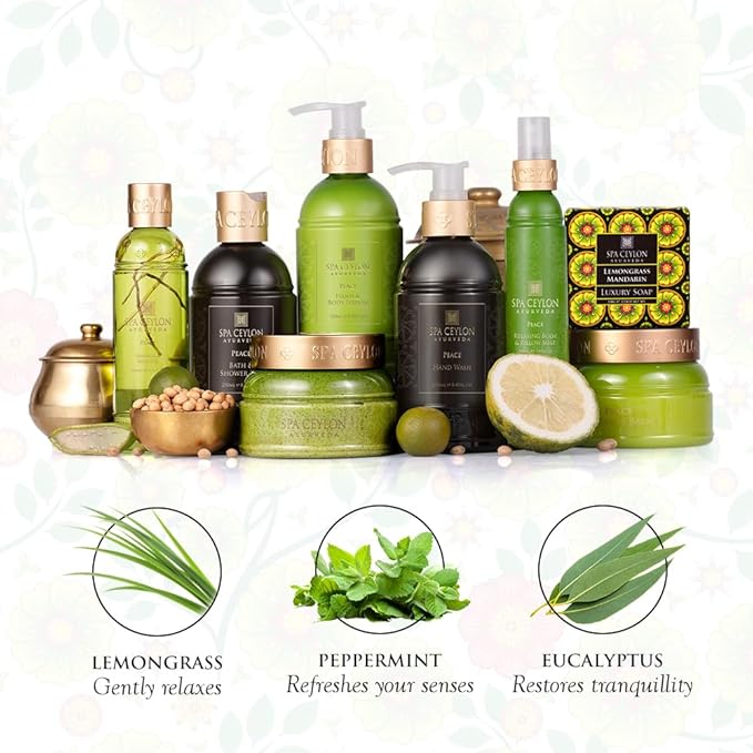 SPA CEYLON Peace Hand and Body Lotion | Calming Herbal Moisturizer with Coconut, Almond & Lemongrass | Gentle & Soothing for All Skin Types