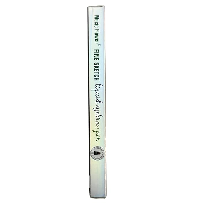 Music Flower Eyebrow Pencil, Liquid Eyebrow pen, Smudgeproof Long Lasting Fine Sketch Brow Pen with Micro-Fork Tip,Waterproof Microblading Pen-Black