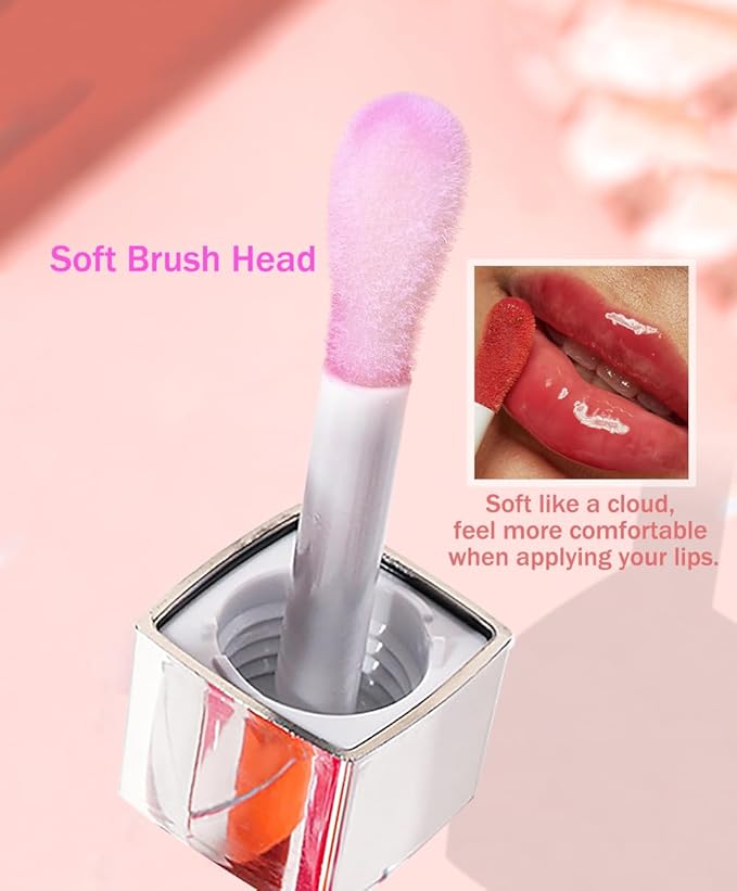 Plumping Lip Oil, Moisturizing Lip Glow Oil, Long Lasting Nourishing Lip Gloss Lip Balm, Non-sticky Transparent Toot Lip Oil Tinted for Lip Care and Dry Lip - Transparent