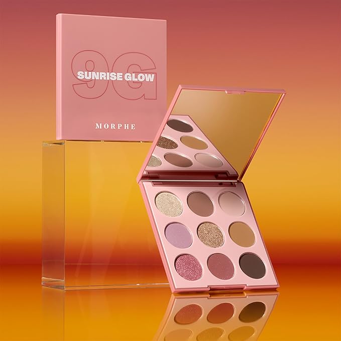 Morphe 9G Sunrise Glow Artistry Palette - Warm & Rosy Neutral Makeup Palette with Matte & Shimmer Finishes - Highly Pigmented Eye Makeup with a Blendable & Buildable Formula (0.35 oz)