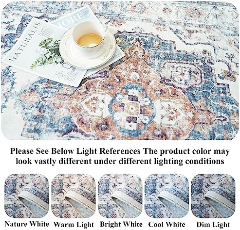 Washable 8x10 Living Room Rug: Oriental Water Resistant Rugs - Image 4