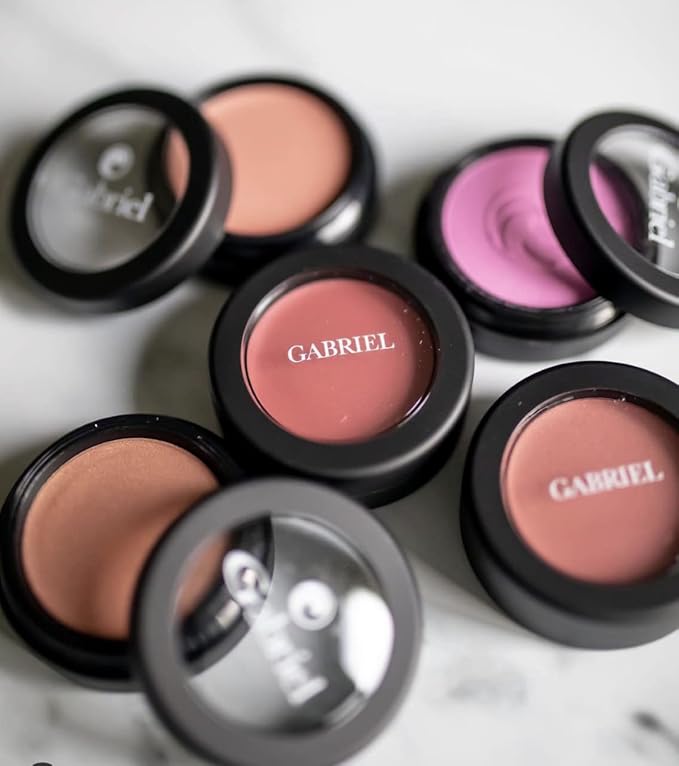 Gabriel Cosmetics Blush (Rose- Medium Muted Pink/Cool Matte), Natural, Paraben Free, Vegan, Gluten-free, Cruelty-free, Non GMO,enhanced with Sea Fennel, creamy and natural finish, 0.1 oz