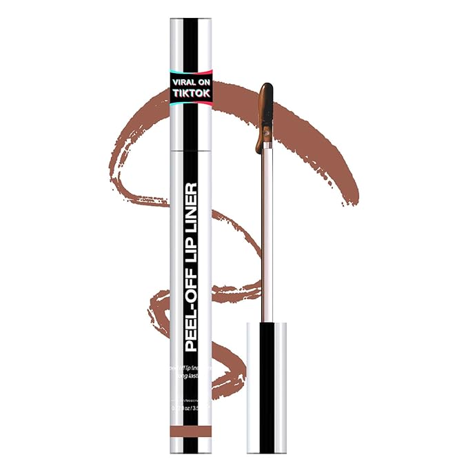Peel Off Lip Liner Stain - Long Lasting Natural Lip Stain Transfer-proof Lip Liner, Moisturizing Waterproof Lip Gloss Stain, Highly Pigmented Color for All Skin, Ideal Gifts for Women (Coffee)