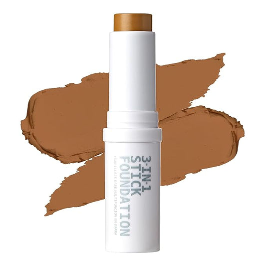 Ruby Kisses Natural Full Coverage 3-In-1 Stick Foundation. Easy to Apply, Hydrating, Lightweight, Long Lasting, Concealer and Contour Stick for Face Makeup (Classic Tan)