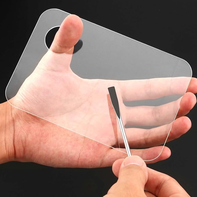 6 PCS Acrylic Makeup Palette, Clear Makeup Palette Mixer with Spatula, Makeup Palette Mixer Tray for Painting, Makeup and Art Craft