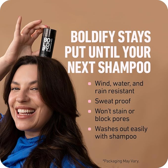 BOLDIFY Hair Fibers (56g) - Fill In Thinning and Fine Hair for an Instantly Fuller, Thicker Look - 14 Shades for Women & Men - Hazel Brown