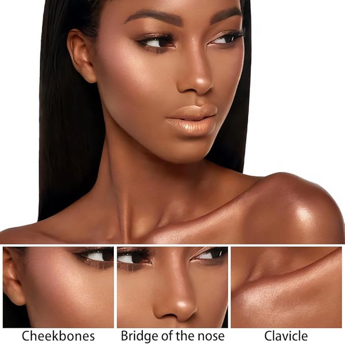 evpct 2Pcs Face Cream Contour Bronzer Sticks Makeup Highlighter Highlight Blonde Mocha Creme Cheek Contour Sticks contorno en crema Bronzing Foundation Face Contour Stick Kit,4+10 New Light-medium