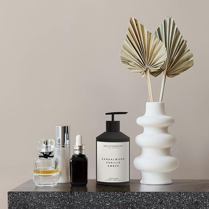 ENVIRONMENT Inspired by 5-Star Hotels HCS Lotion, 300ml Luxury Scented (Sandalwood | Vanilla | Amber) Bathroom Luxury, Men & Women High-End Body Lotion, Hand Cream, Dry Skin Treatment