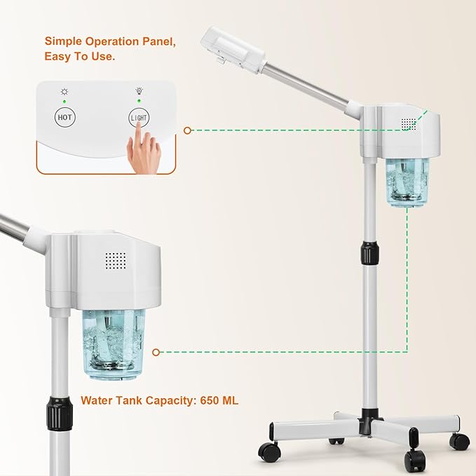 JOSTZHXIN Professional Facial Steamer, Esthetician Face Steamer Hot Mist, Facial Steamer for Home Beauty Salon Spa
