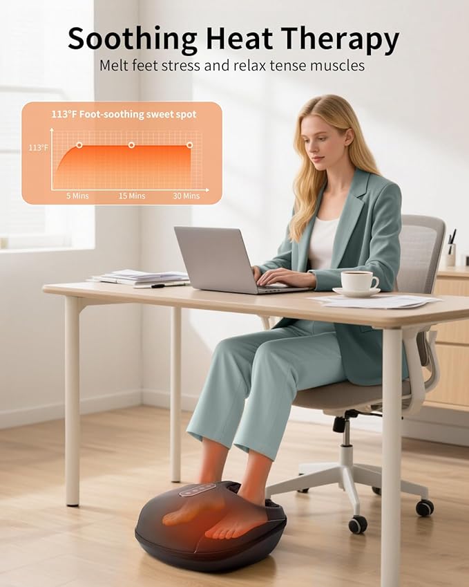 Nekteck Shiatsu Foot Massager with Heat [2025 Upgraded], Foot Massager Machine for Plantar Fasciitis, Neuropathy Pain, Deep Kneading, Air Compression, APP Control, Gifts for Her Him, Fits Up to 13"