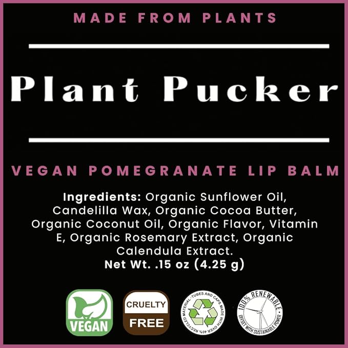 Vegan Lip Balm (3-Pack) (Pomegranate)