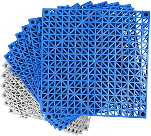 MYFAMIREA Modular Interlocking Cushion 12 Pack 11.8" x 11.8" Rubber Floor Tiles by MYFAMIREA