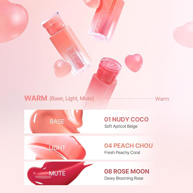 2aN Glaze Bouncing Tint – Lightweight, Moisturizing Lip Tint with High-Shine Finish, Smooth, Light Plumping, Comfortable Wear, Korean Makeup (Peach Chou, 0.16 oz)