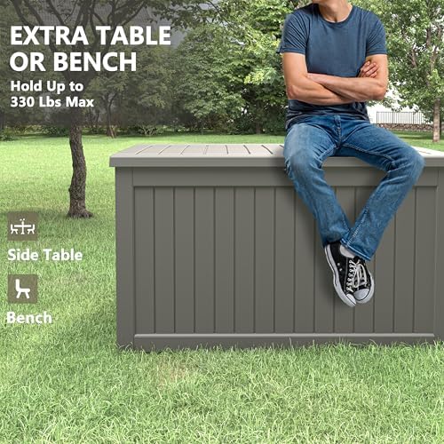 KAMABOKO Outdoor Storage Box, 280 Gallon Deck Box Outdoor Waterproof - Image 5
