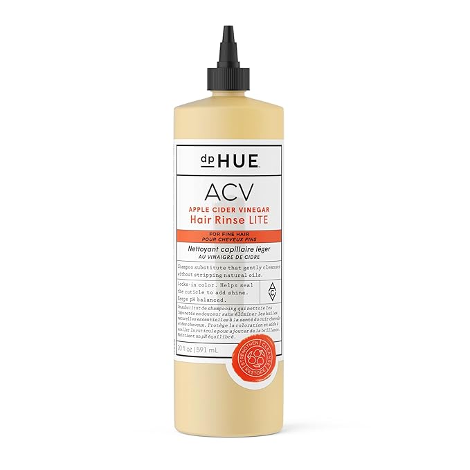 dpHUE Apple Cider Vinegar Hair Rinse Lite, 20 oz - Shampoo Alternative, Scalp Cleanser & Post Workout Rinse - Won’t Weigh Fine Hair Down - Removes Buildup & Sweat