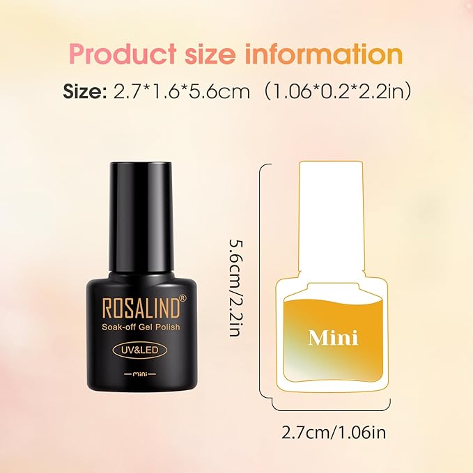 ROSALIND Glitter Gel Nail Polish, 8 Color Gold Glitter Gel Polish Sparkle Diamond Effect Sparkling Collection Soak Off Led Nail Art DIY Salon Gifts For Women