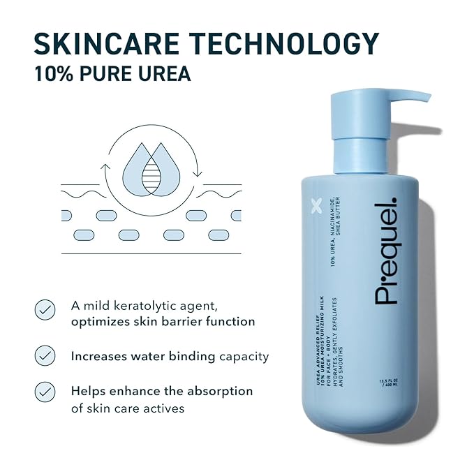 Skin Urea Advanced Relief Moisturizing Milk, 10% Urea Lotion for Face and Body, Unscented, Hydrating Cream for Extremely Dry Skin, Soothing for Sensitive Skin - 6.75 fluid ounce (Pack of 2)