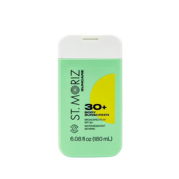 St Moriz Suncare SPF - Sunscreen - Water Resistant Sunscreen Moisturizing Lotion + Vitamin E - Oxybenzone & Octinoxate Free - Vegan - Body, 30, Sun Protection Factor (SPF)