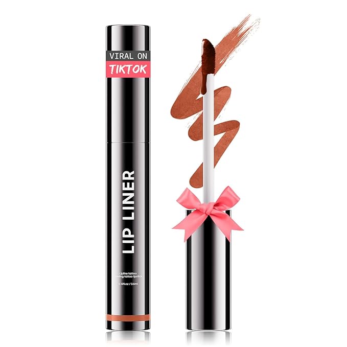OETUIOW Lip Stain Peel Off, Lip Liner Moisturizing Long-Lasting & Waterproof, Transfer Proof & Plumping, Non-Stick Cup, Nude Color