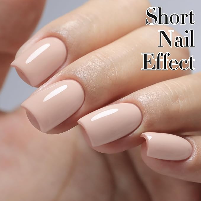 Double Rhythm Gel Polish Translucent Sheer Neutral Natural Light Milky Same Color Same Bottle 15ML Jelly UV Gel Polish Art DIY at Home (Nude Beige-A1119)