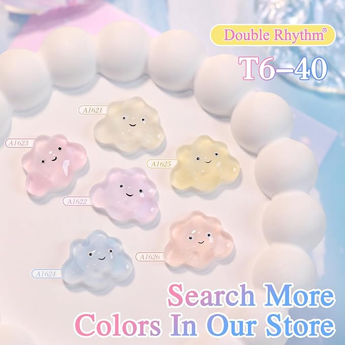 Double Rhythm 0.50 OZ Translucent Gel Polish Same Color Same Bottle Sheer Pastel Neutral Natural Milky 15 ML Jelly UV Nail Art DIY at Home (Yellow-A1625)