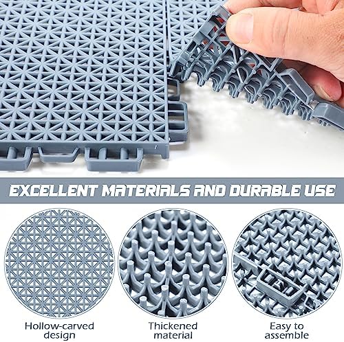 50 Pack Drainage Mats Interlocking Tile 10" x 10" Rubber Floor Tiles - Image 3