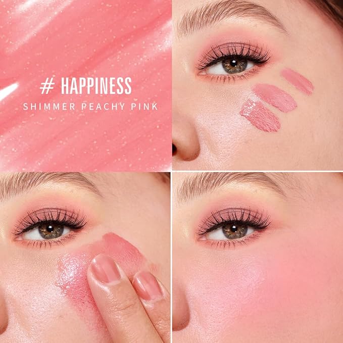 KIMUSE Soft Cream Blush Makeup, Liquid Blush for Cheeks, Weightless, Long-Wearing, Smudge Proof, Natural-Looking, Dewy Finish