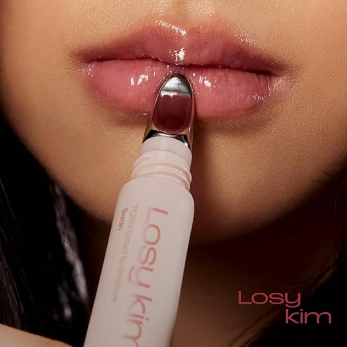 PDRN Tinted Lip Serum – High Gloss Ultra Hydrating Natural Glow, Non-Sticky Volumizing Color Glaze with Long-Lasting Shine, Nourishing Moisturizing Repair for Chapped Lips (0.34 oz)