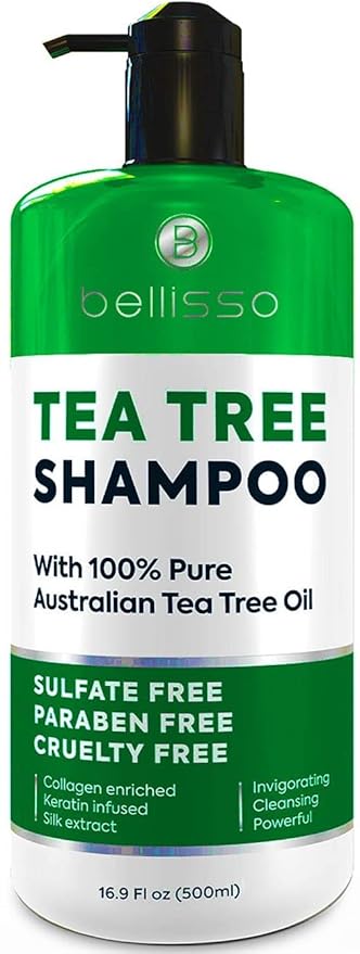 Tea Tree Oil Shampoo - Sulfate and Paraben Free with Collagen Keratin - Ideal for Women and Men with Oily Hair and Scalp Buildup - Anti Dandruff Treatment for Itchy, Dry Scalps – Salon Grade Products