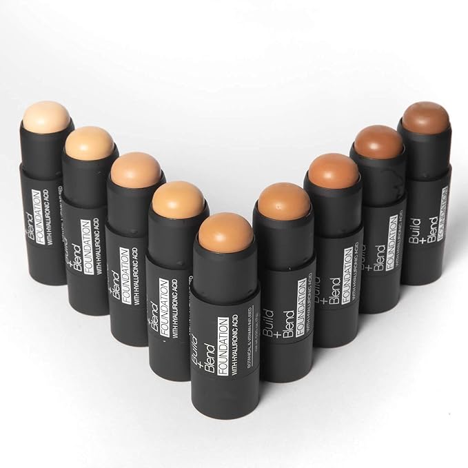Palladio BUILD + BLEND Foundation Stick, Contour Stick for Face, Professional Makeup for Perfect Look, 0.25 Ounce (Porcelain)