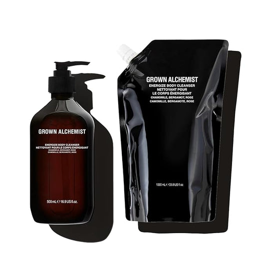 Grown Alchemist Energize Body Cleanser Set (500 ml) + Refill (1L)