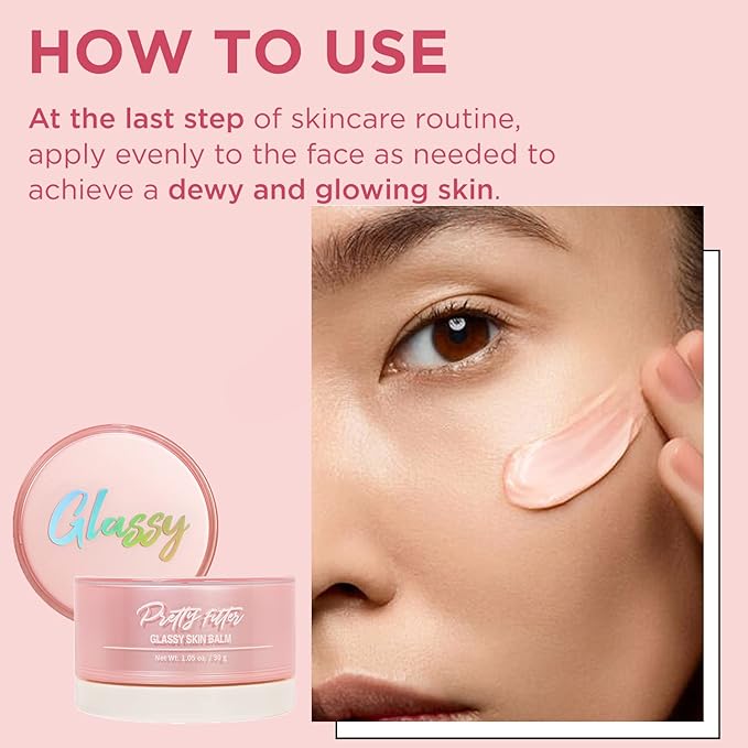 TOUCH IN SOL Pretty Filter Glassy Skin Balm Primer 1.05 oz. – Skin Smooth Moisturizing Primer before Makeup - Natural Glow Face Cream Moisturizer with Shea Butter and Rose Flower Water