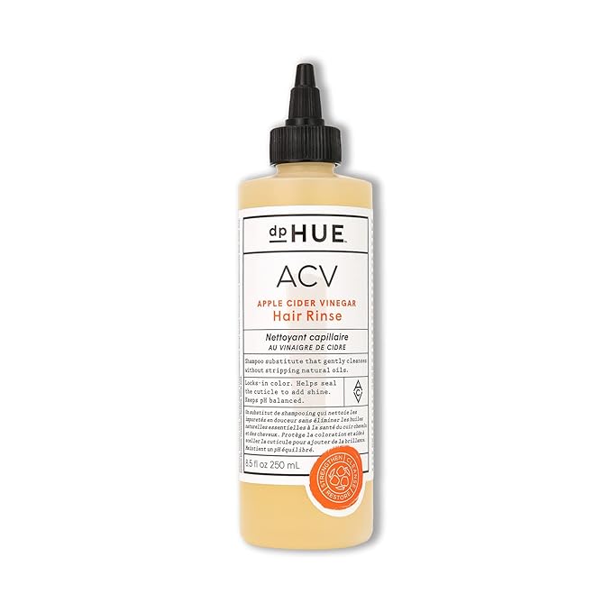 dpHUE Apple Cider Vinegar Hair Rinse, 8.5 oz - Shampoo Alternative, Scalp Cleanser & Post Workout Rinse - Removes Buildup & Sweat - Protects Natural Hair Oils