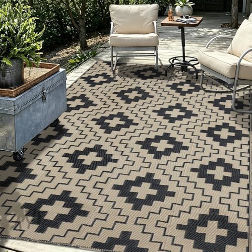 SAND MINE Waterproof Outdoor Rug 5x8 ft, Reversible Plastic Straw Area Rug - Image 6