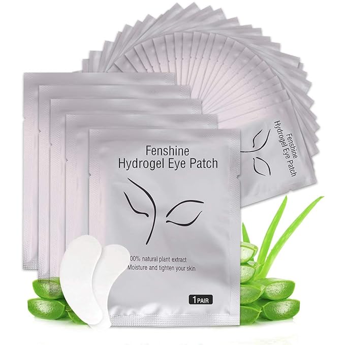 Fenshine 200 Pairs Eyelash Extension Eye Pads Lint Free Hydrogel Eye Patches Professional Under Eye Gel Pads for Lash Extensions Supplies