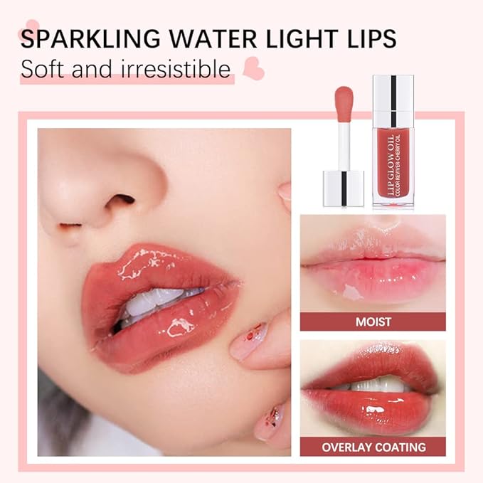 Plumping, Hydrating Lip Gloss - Long Lasting, Non-sticky Tinted Balm Revitalizes Dry Lips (ROSEWOOD)