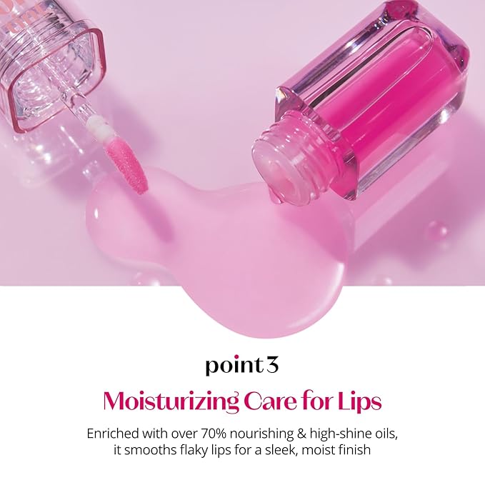 ETUDE Dear Darling Oil Tint #2 Plum Berry 4.2g | High Moisturizing and Strong Hydrating Lip Oil/Lip Gloss | Smooth and Moist Lips | Non-Sticky Lip Oil Tint For Dry Lips | K-beauty