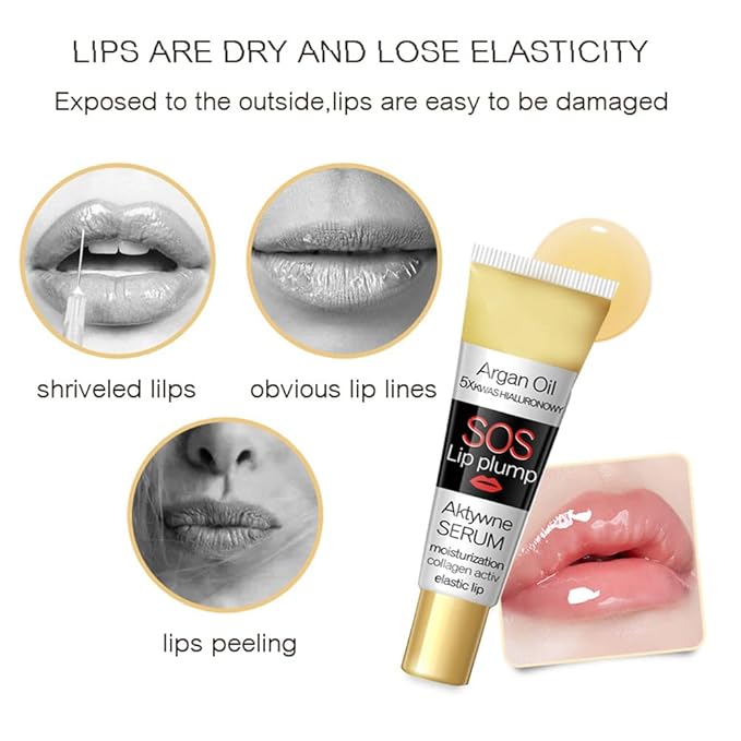 GL-Turelifes Lip Plumper Lip Gloss, Lip Maximizer Plumper Lip Extreme Volume, Heathly Enhancer Hydrated Lips, Moisturize, Refine Dryness Wrinkles Enhances Plump Gloss